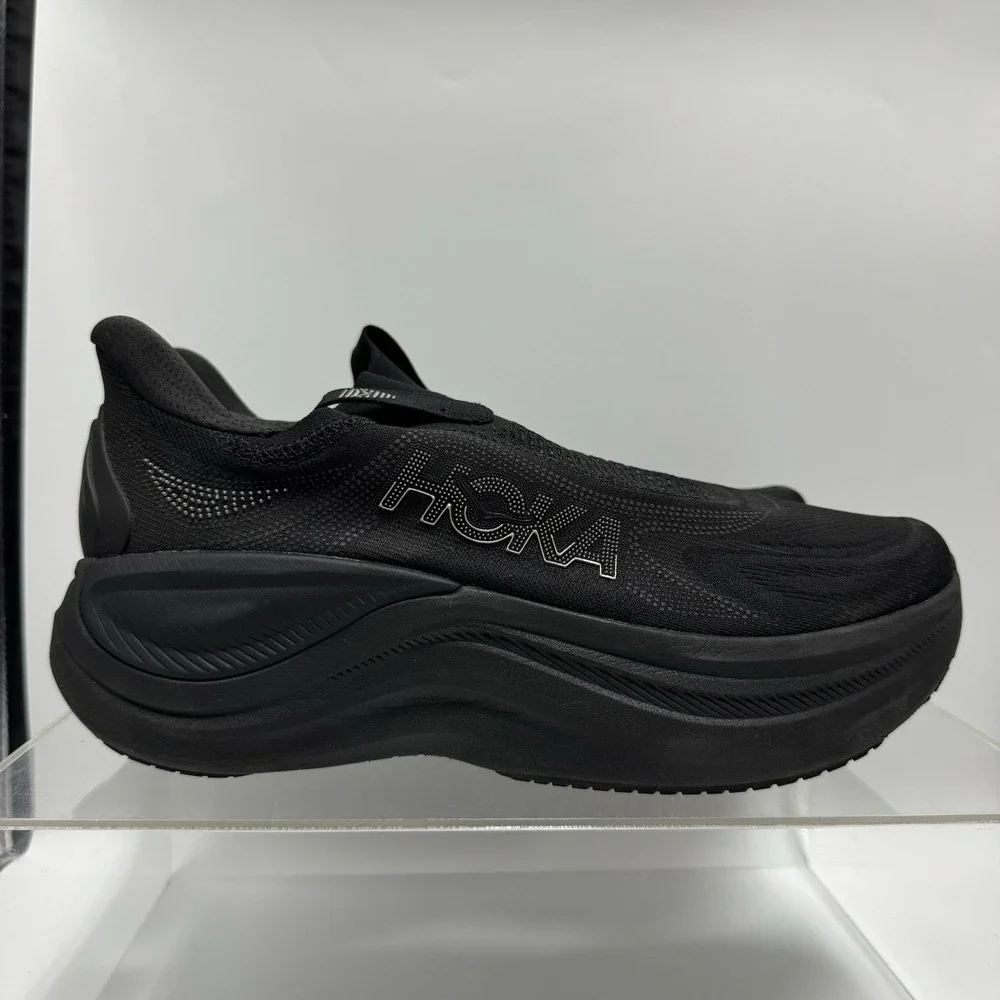 Hoka Skyward Laceless Triple Black 1168876 BBLC running Shoes Men's Size 12